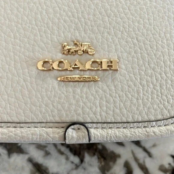 Coach White Mini Leather Saddle Bag - Picture 4 of 5